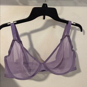 CUUP the plunge light purple mesh underwire bra